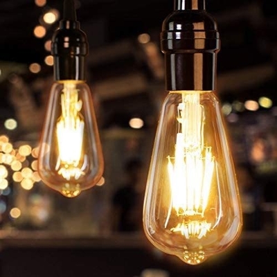 Μακροχρόνια διάρκεια ζωής 6W Dimmable Led Filament Bulb in Amber Warm Yellow Light για βάση E26