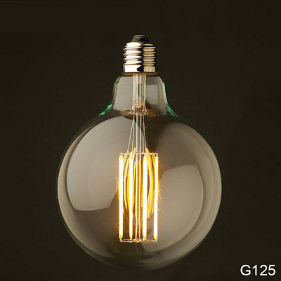 110 lm/w E26 E27 9W G125 G95 Λάμπα με φωτεινό ρεύμα LED με λειτουργία χαμηλής ακτινοβολίας και γυαλί κεχριμπάρι
