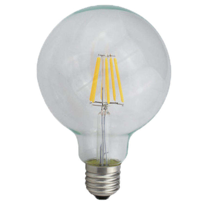 110 lm/w E26 E27 9W G125 G95 Λάμπα με φωτεινό ρεύμα LED με λειτουργία χαμηλής ακτινοβολίας και γυαλί κεχριμπάρι