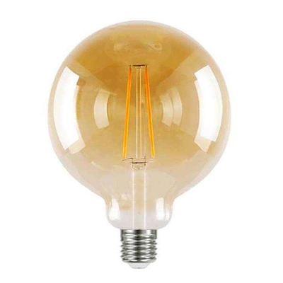 110 lm/w E26 E27 9W G125 G95 Λάμπα με φωτεινό ρεύμα LED με λειτουργία χαμηλής ακτινοβολίας και γυαλί κεχριμπάρι