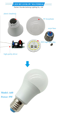 Ce Erp E27 7w 15w 12w 9w High Lumen Led Bulb A60 με γωνία δέσμης 270 βαθμών και Ra80